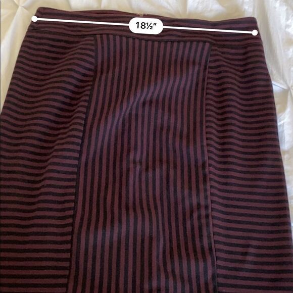 LOFT NWT Burgundy and Black Striped Pencil Skirt - Size 16T - Picture 12 of 13